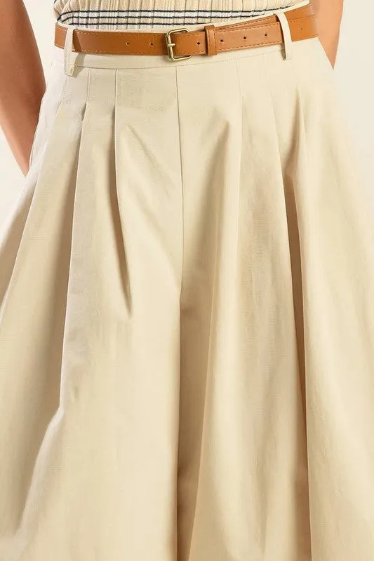 Solid Woven Culotte Pants