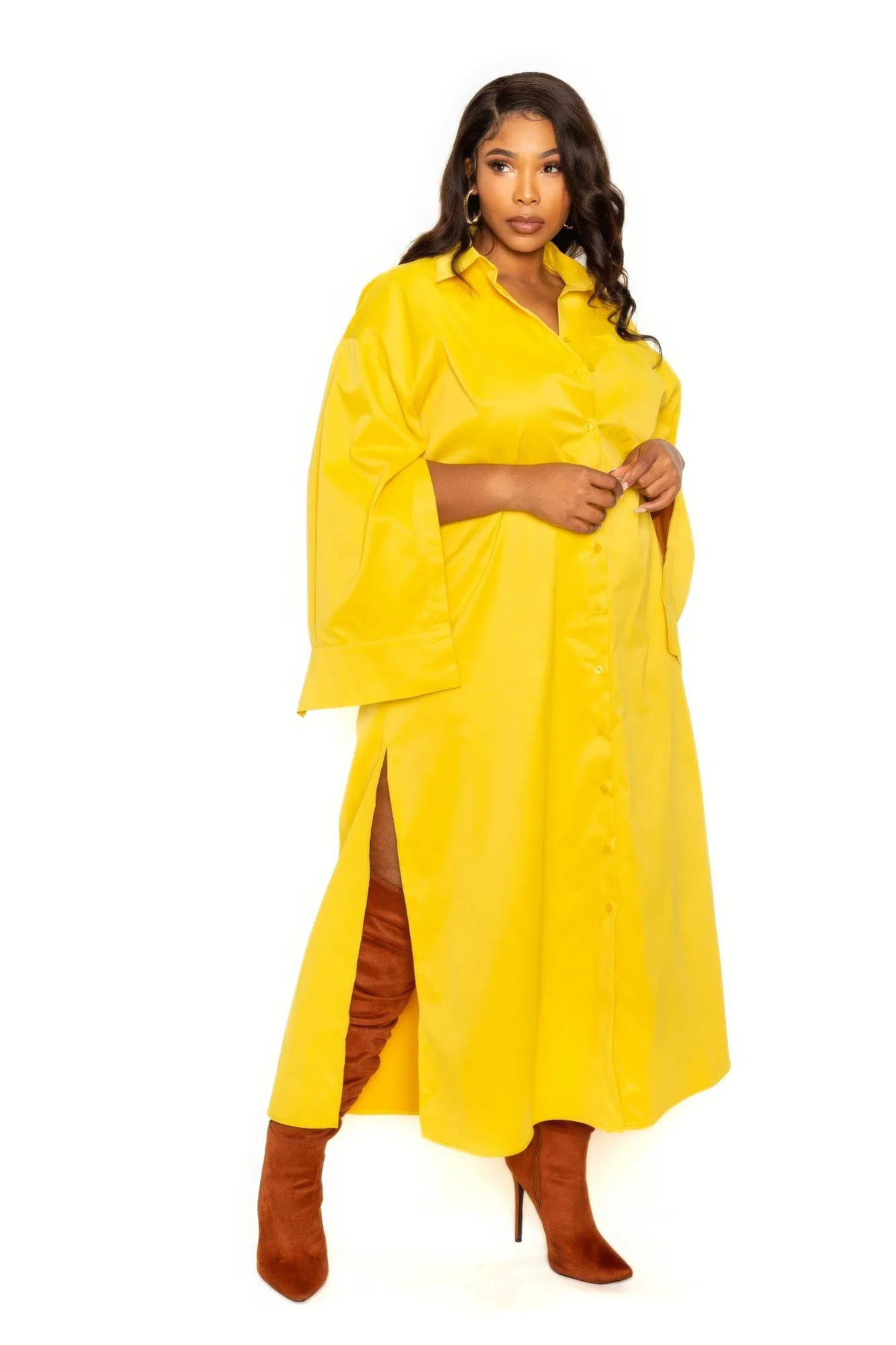 Sophisticated Cape Sleeve Tunic Dress