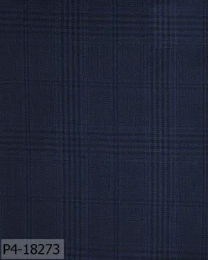 Space Blue With Black Plaid Check Flannel Jacket