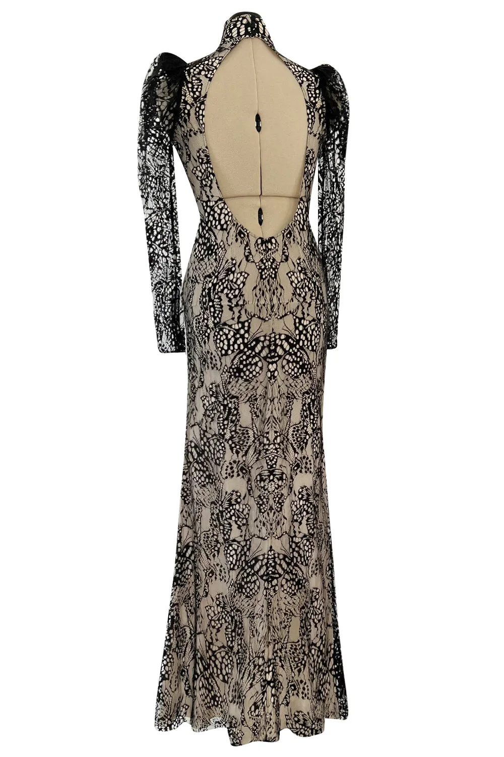 Spectacular Pre-Fall 2016 Alexander McQueen by Sarah Burton Black Nude Lace Dress