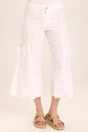 Split Wide-Leg Cargo Gaucho Crop
