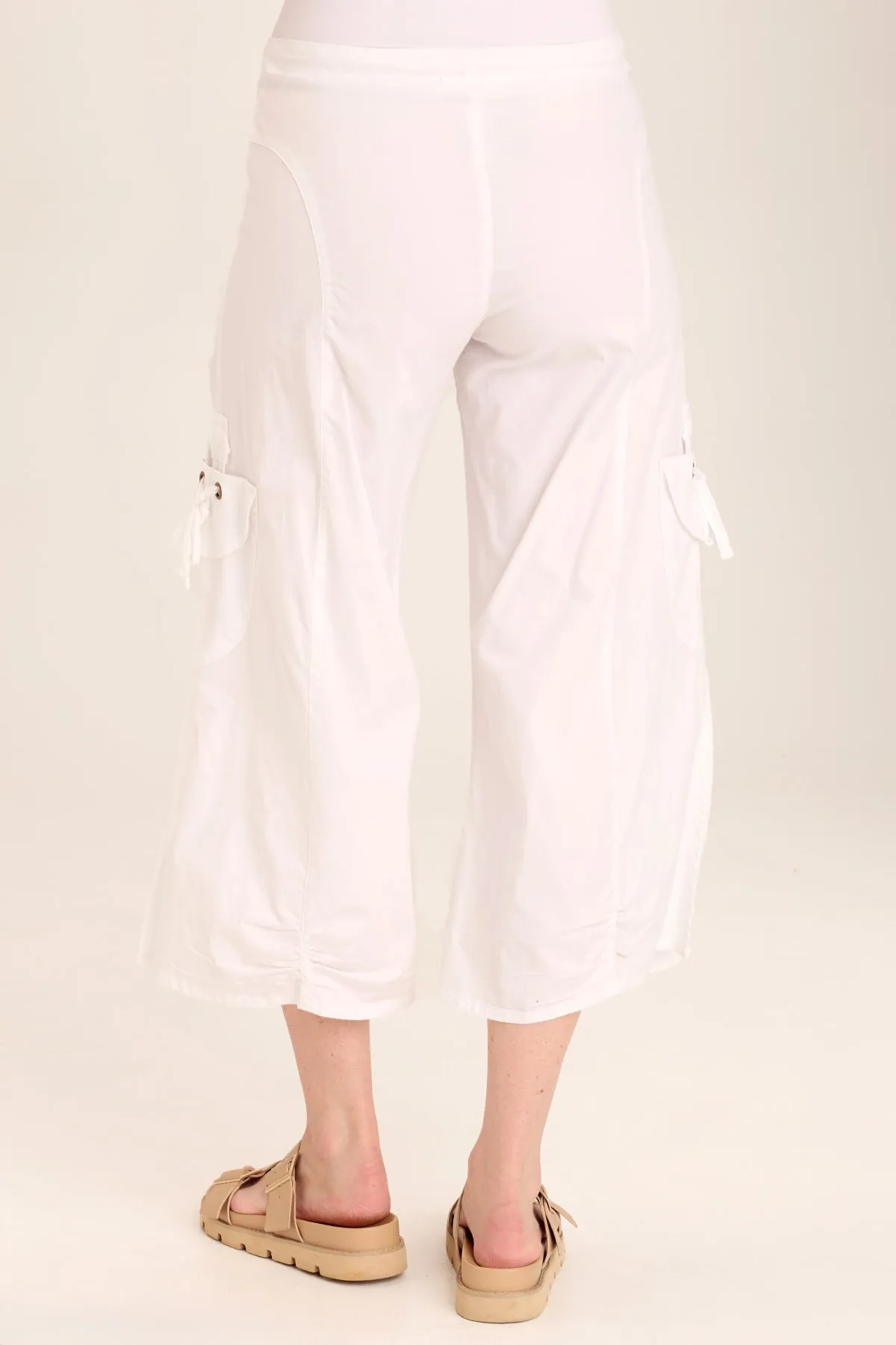 Split Wide-Leg Cargo Gaucho Crop