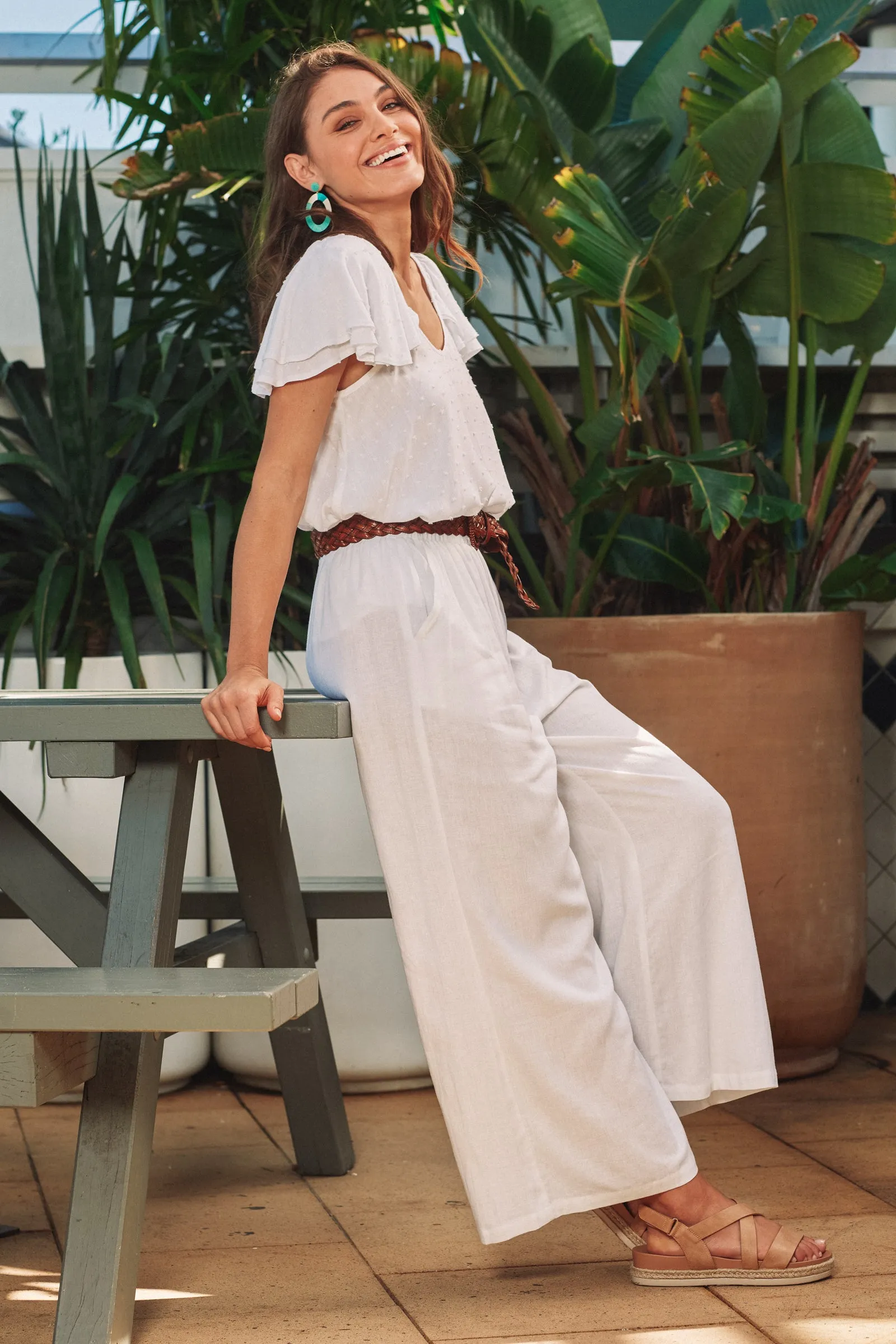 St Barts Crop Pant in Ecru by Haven