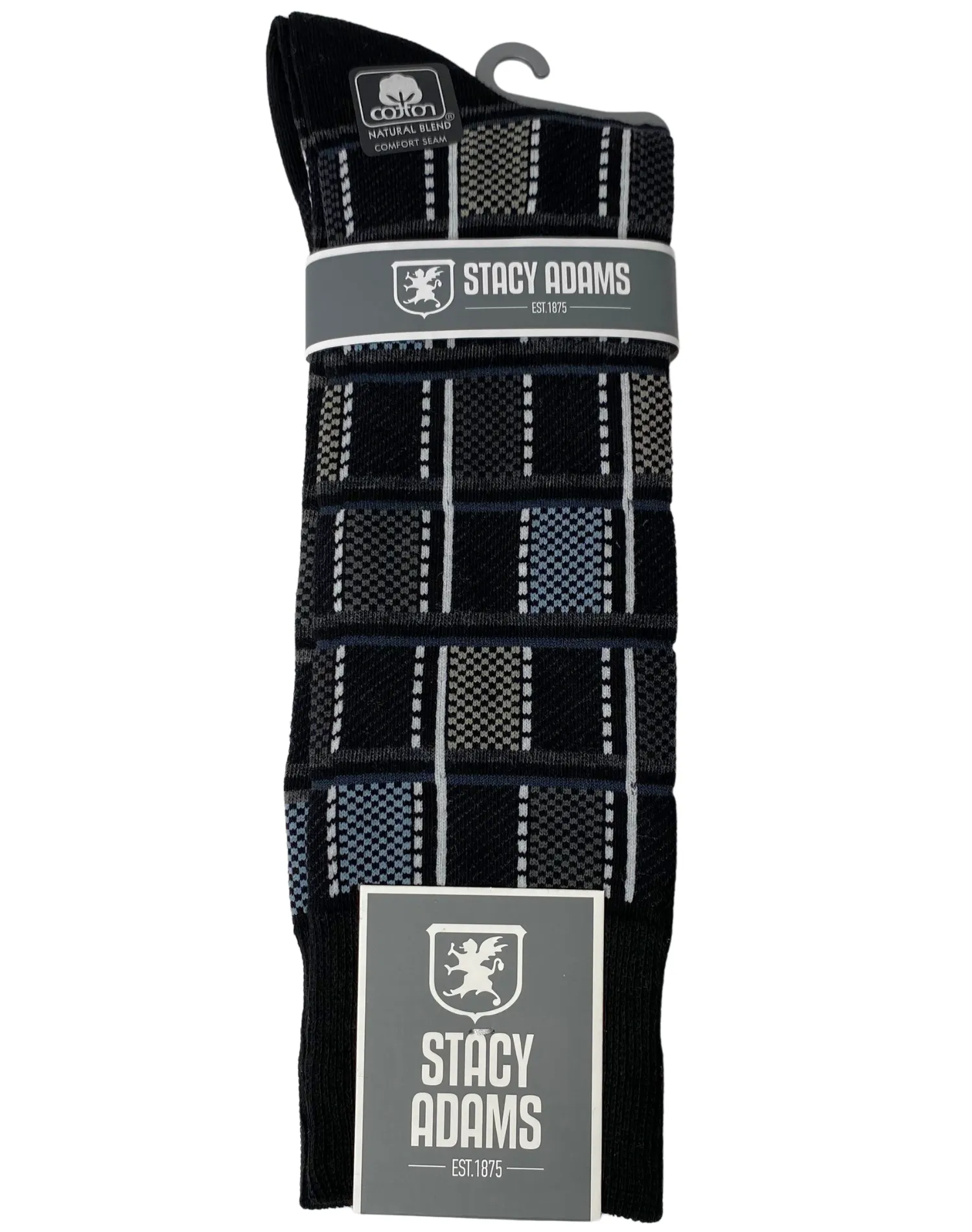 Stacy Adams Plaid Dress Socks - Black