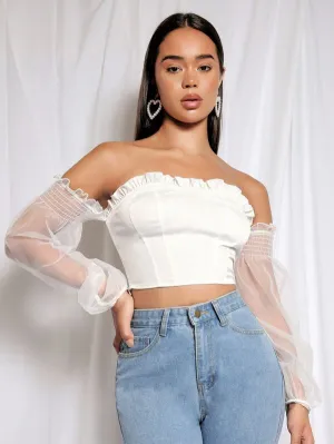 Star Off Shoulder Crop Top