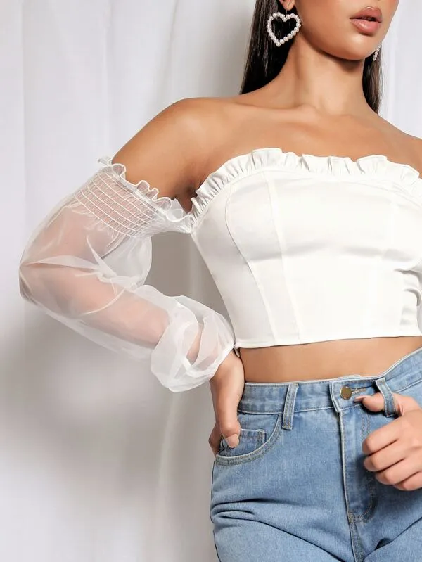 Star Off Shoulder Crop Top