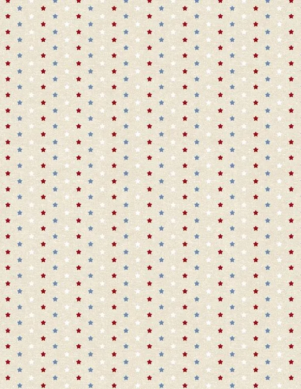 Stars of Valor by Wilmington Prints LITTLE STARS ALLOVER/CREAM