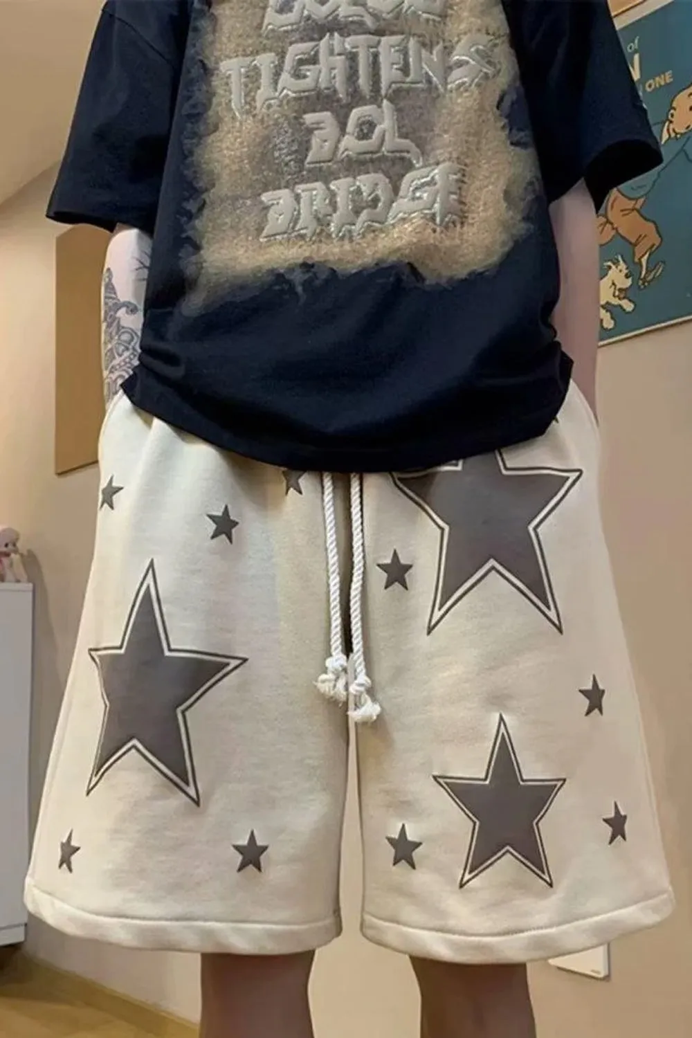 Stars Pattern Printed Homewear Shorts Pants