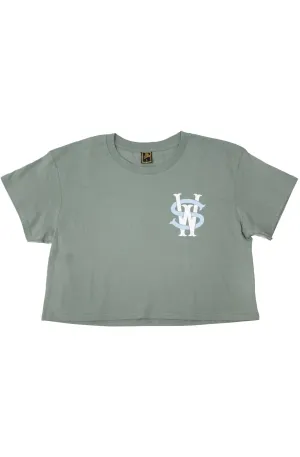Stay Winning Sage/Icy Blue Crop Top Tee