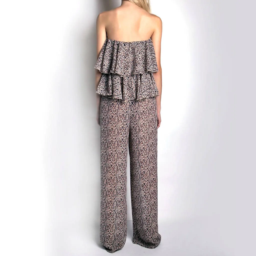Stella Off the Shoulder Jumpsuit - Geometric Print