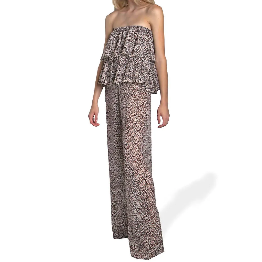 Stella Off the Shoulder Jumpsuit - Geometric Print
