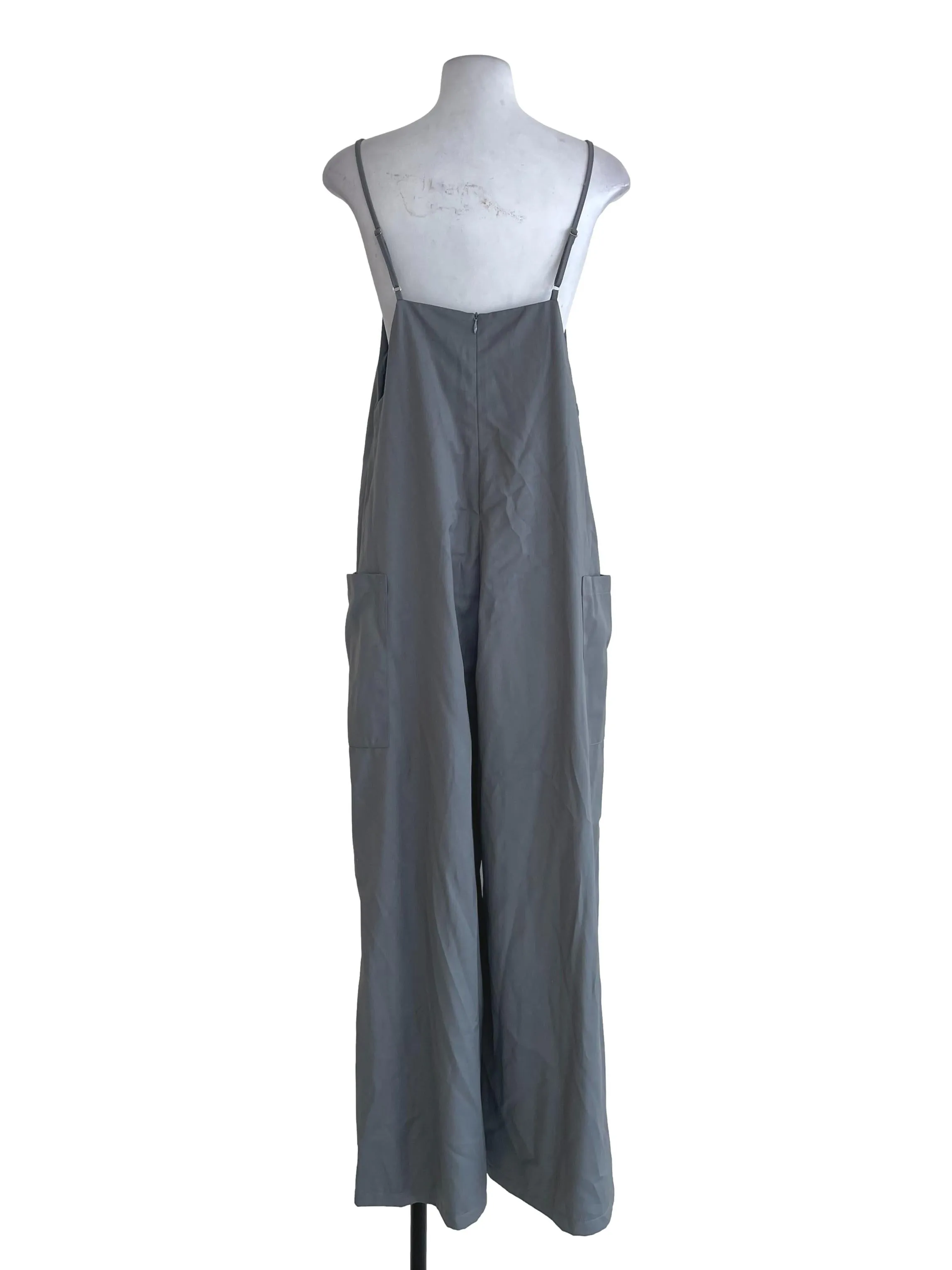 Stone Blue Bust Pocket Jumpsuit