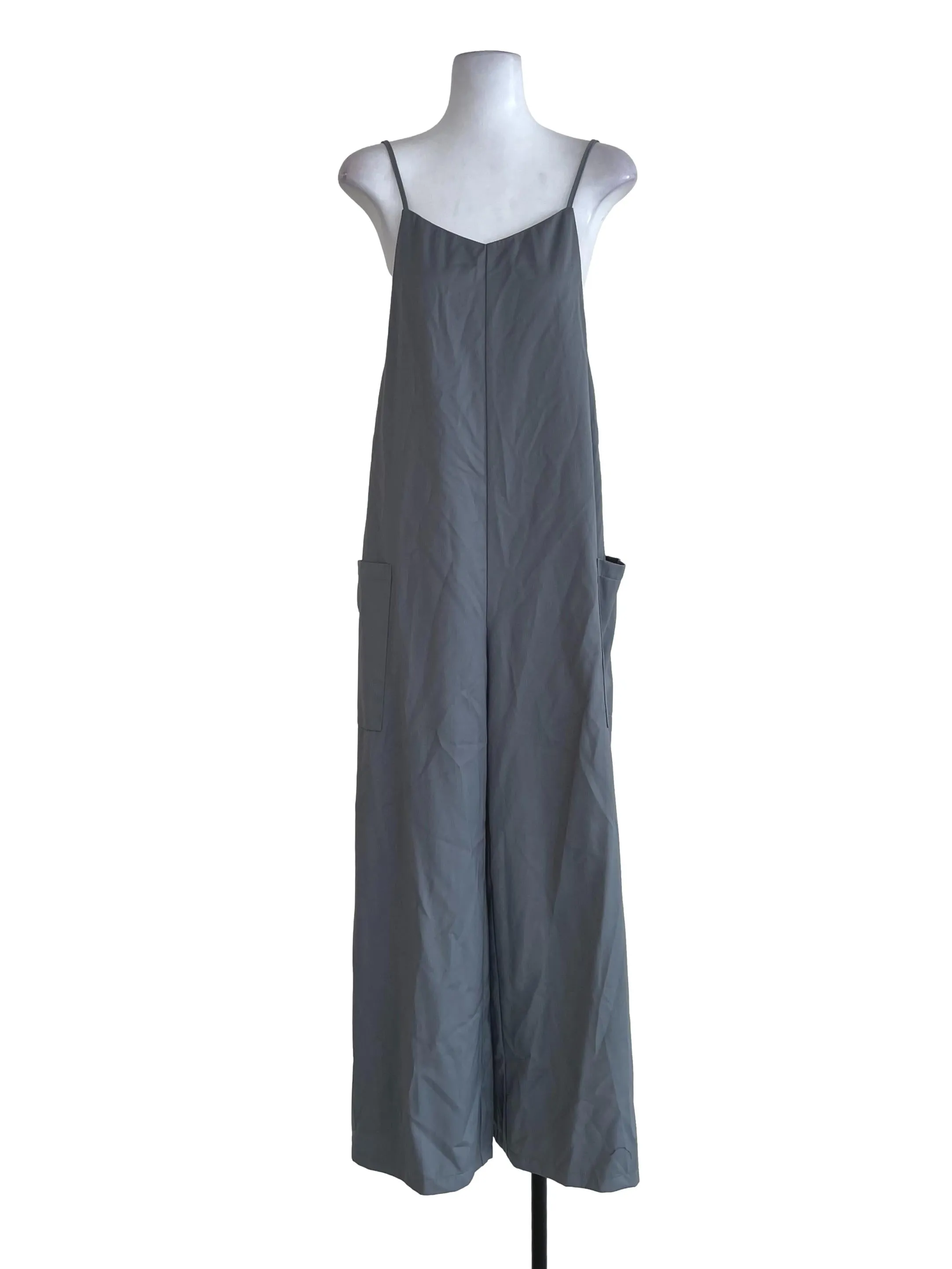Stone Blue Bust Pocket Jumpsuit