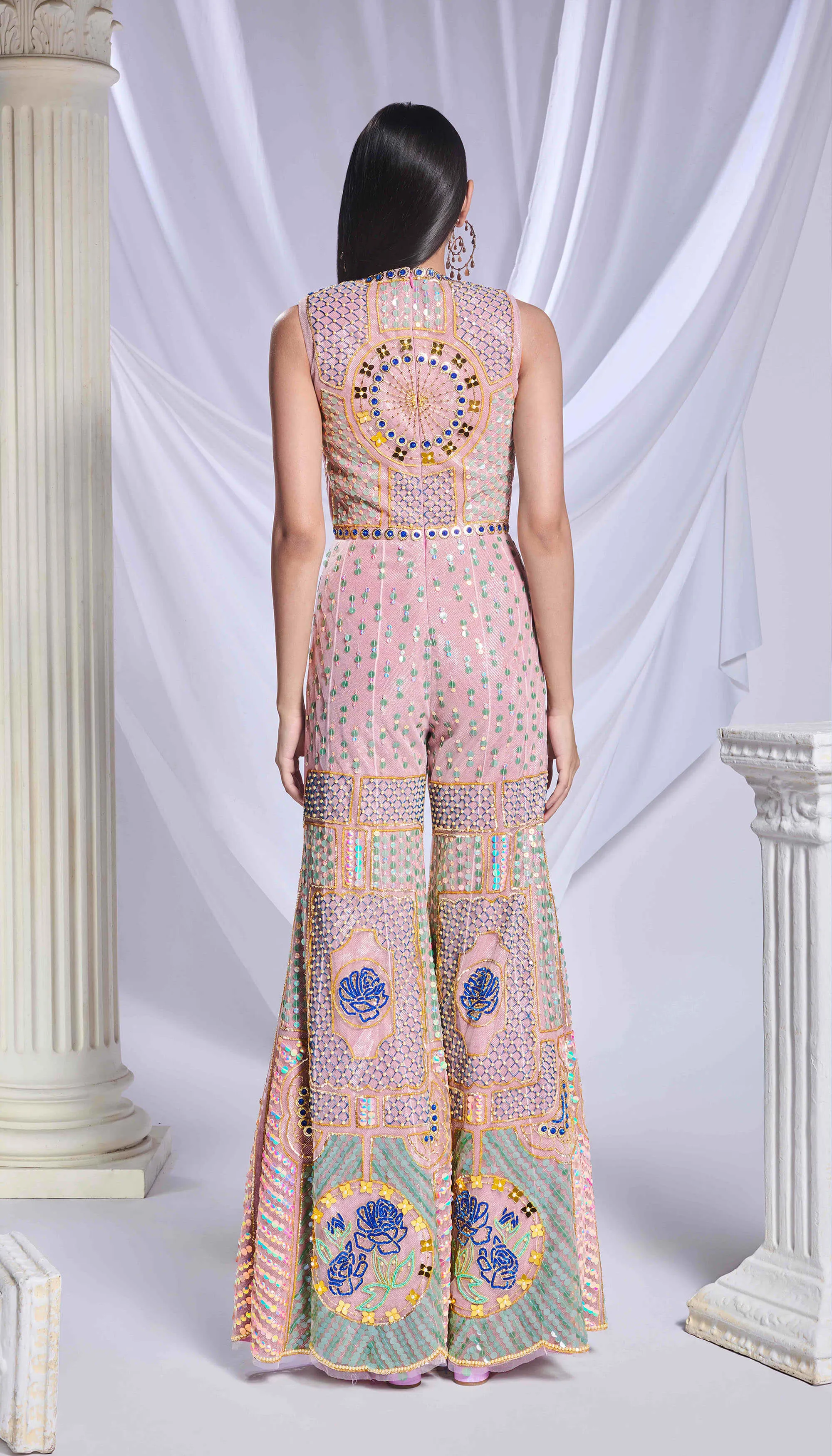 Story of sequence pink jumpsuit
