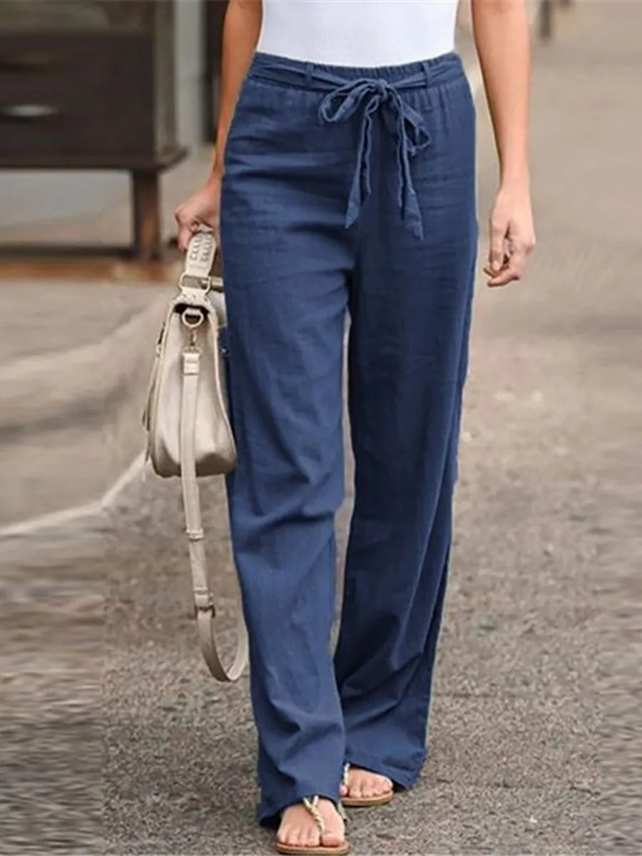 Stunncal Solid Color Cotton Linen Pants(6 colors)