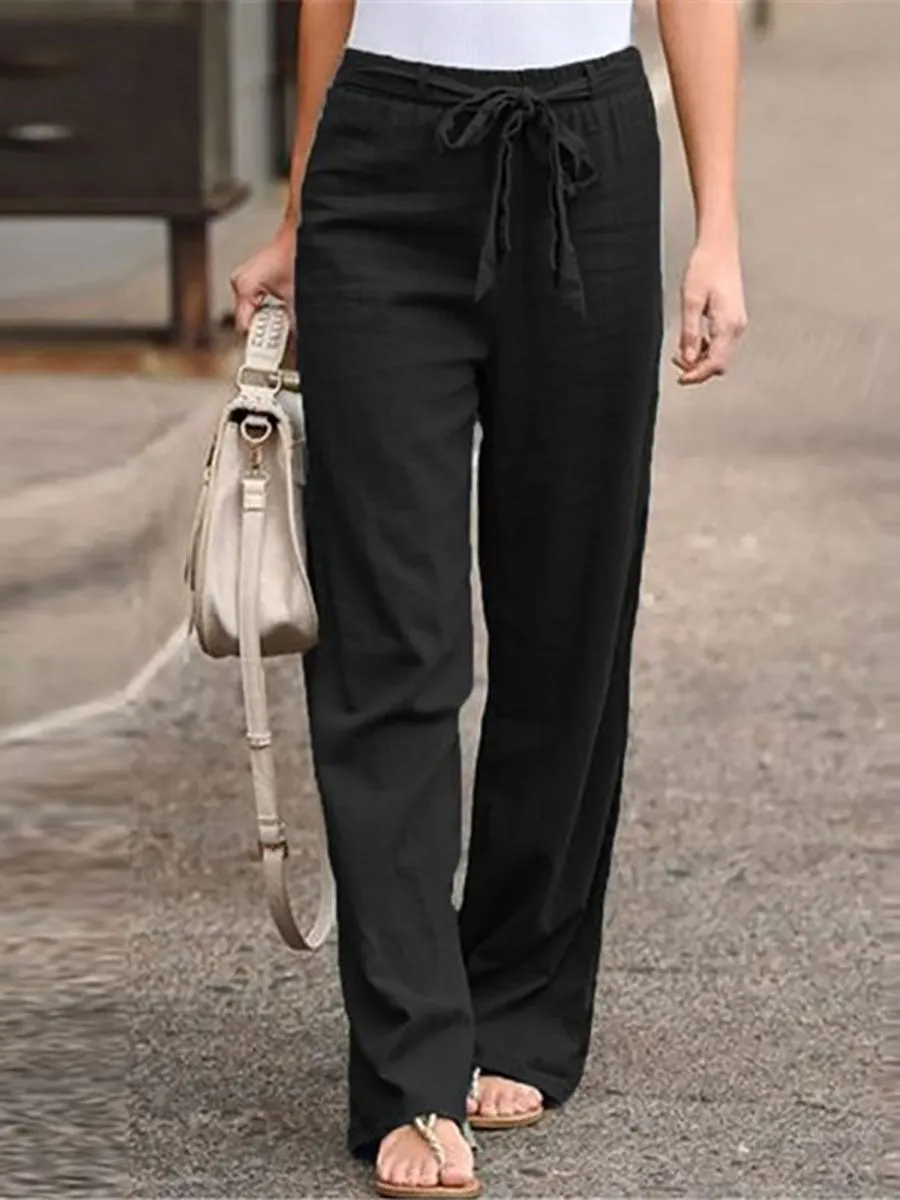 Stunncal Solid Color Cotton Linen Pants(6 colors)
