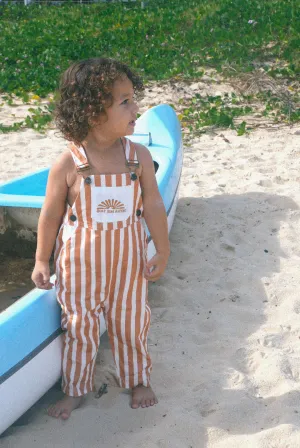 Surf sun repeat everyday striped canvas dungaree - Brown