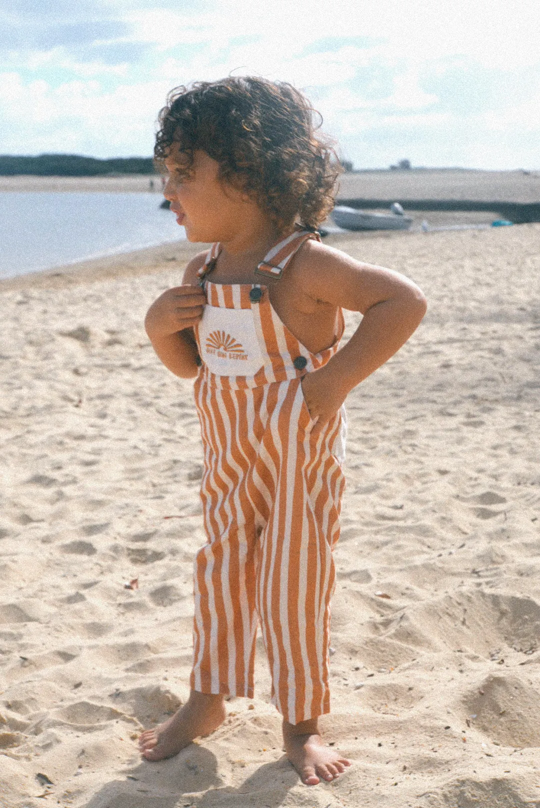 Surf sun repeat everyday striped canvas dungaree - Brown