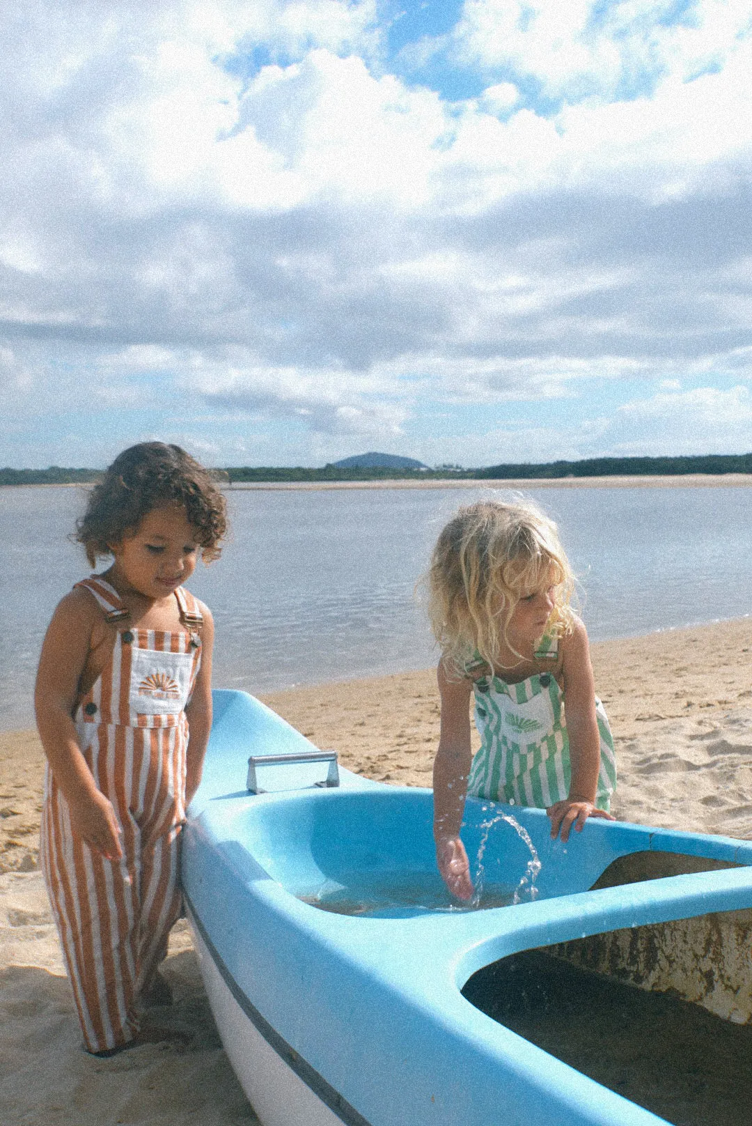 Surf sun repeat everyday striped canvas dungaree - Brown