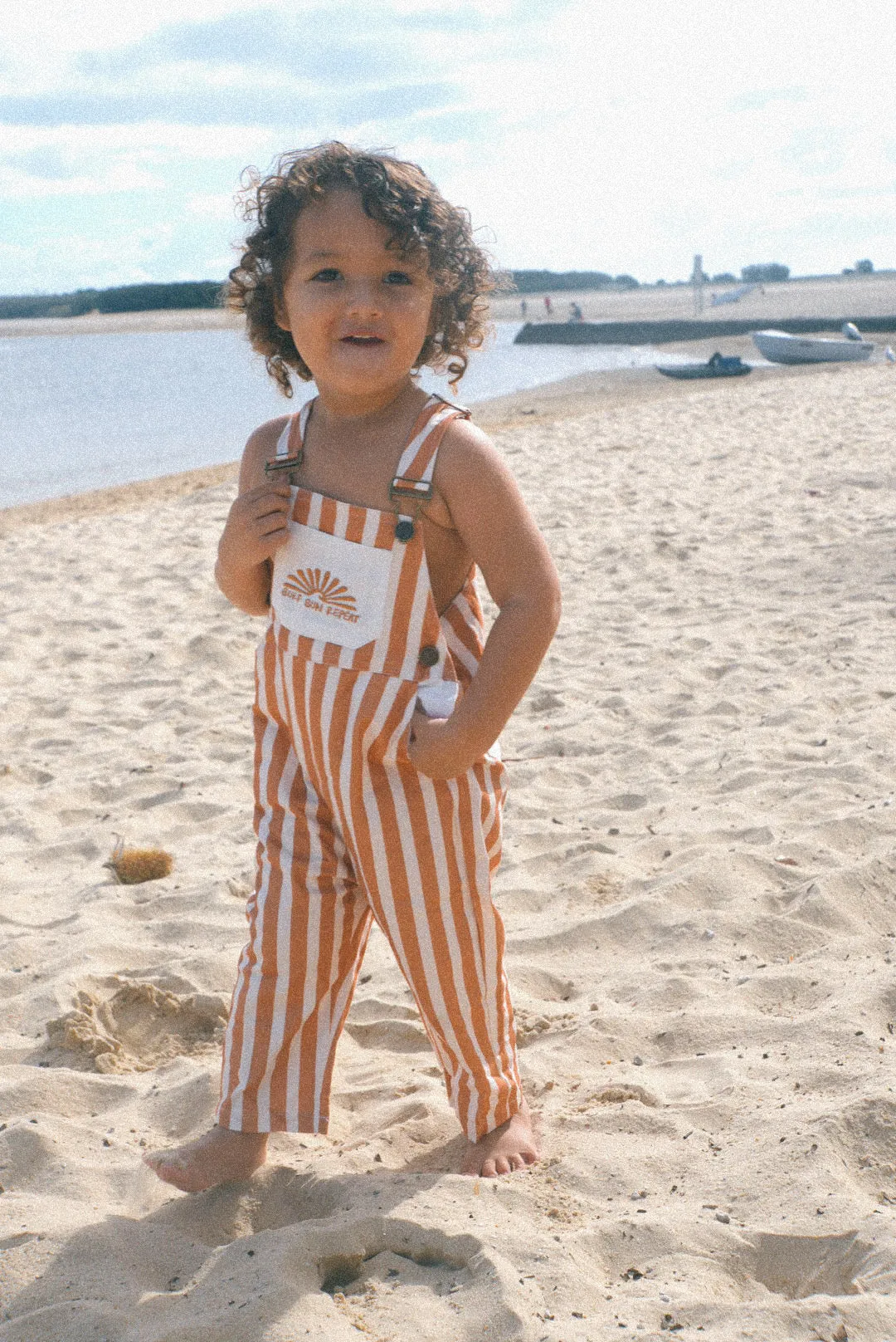 Surf sun repeat everyday striped canvas dungaree - Brown