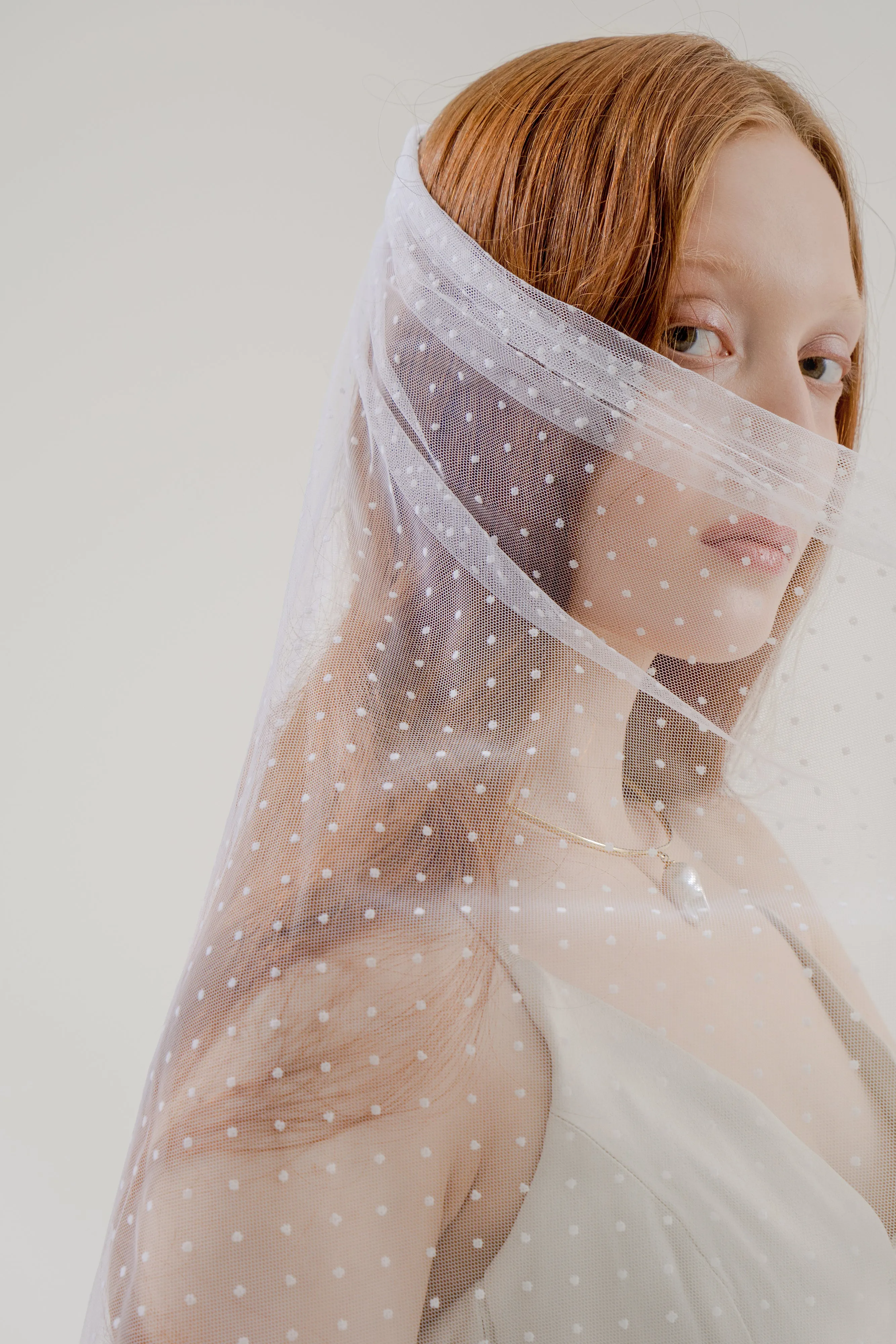 Swiss Dot Lace Trim Veil