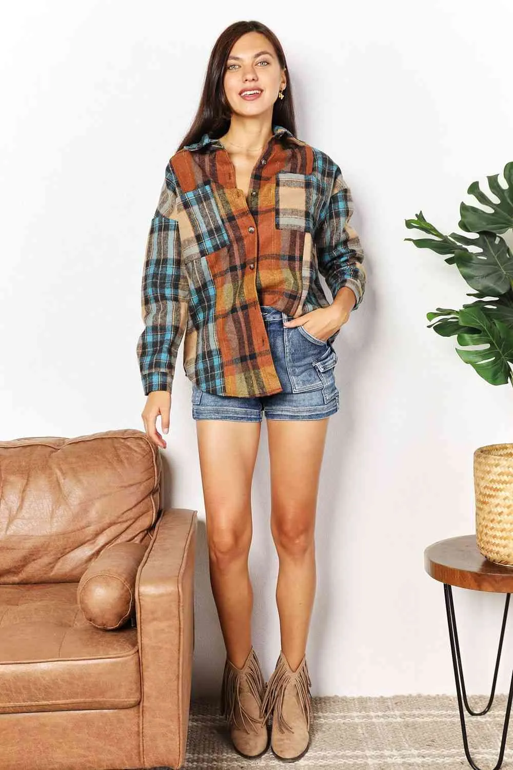 Tartan Twist Two-Tone Shacket