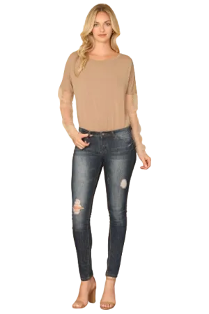 Taupe Arm Lace Bodysuit - Pack of 6