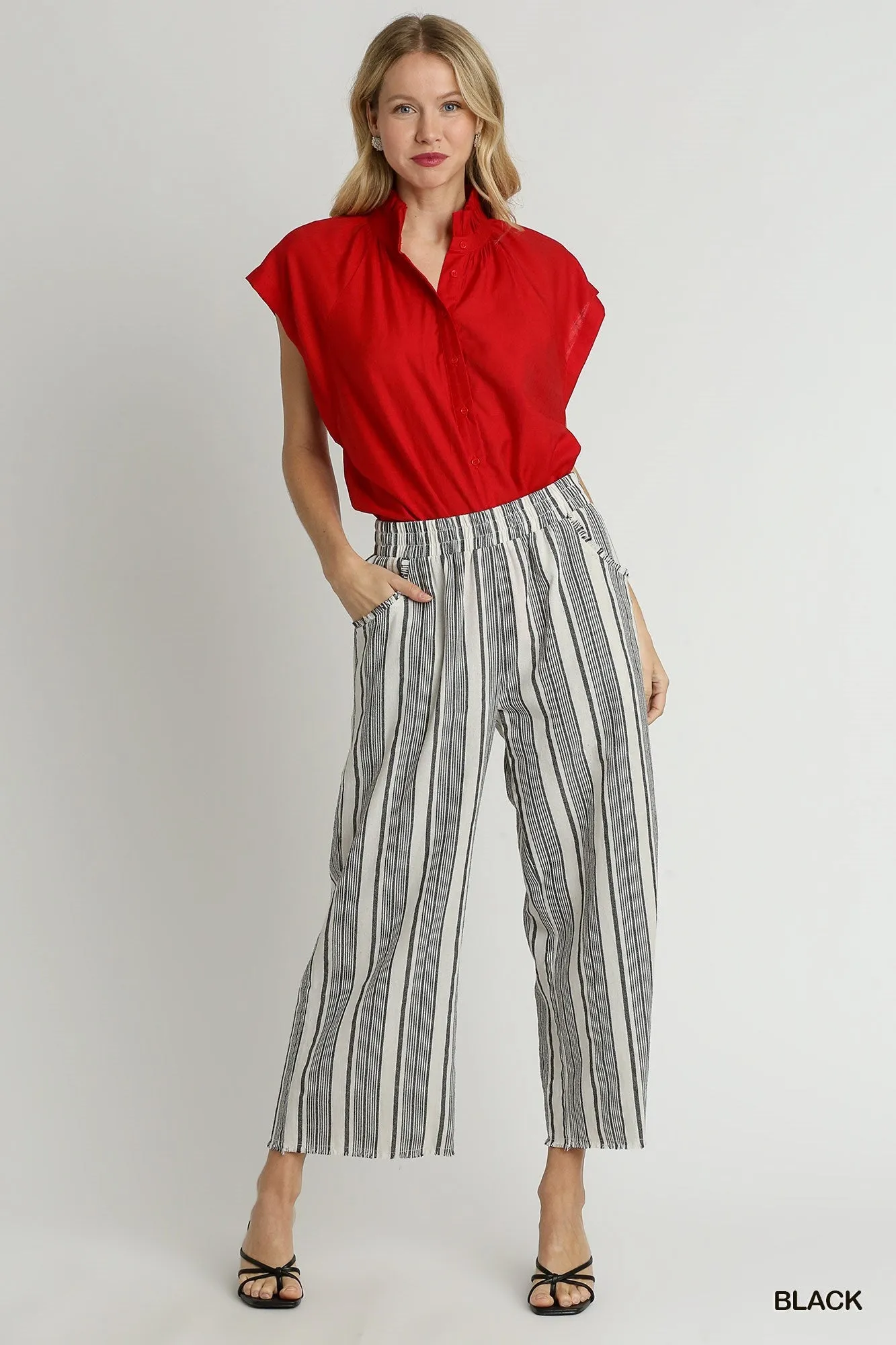 Taylor Stripped Wide Leg Ankle Pants