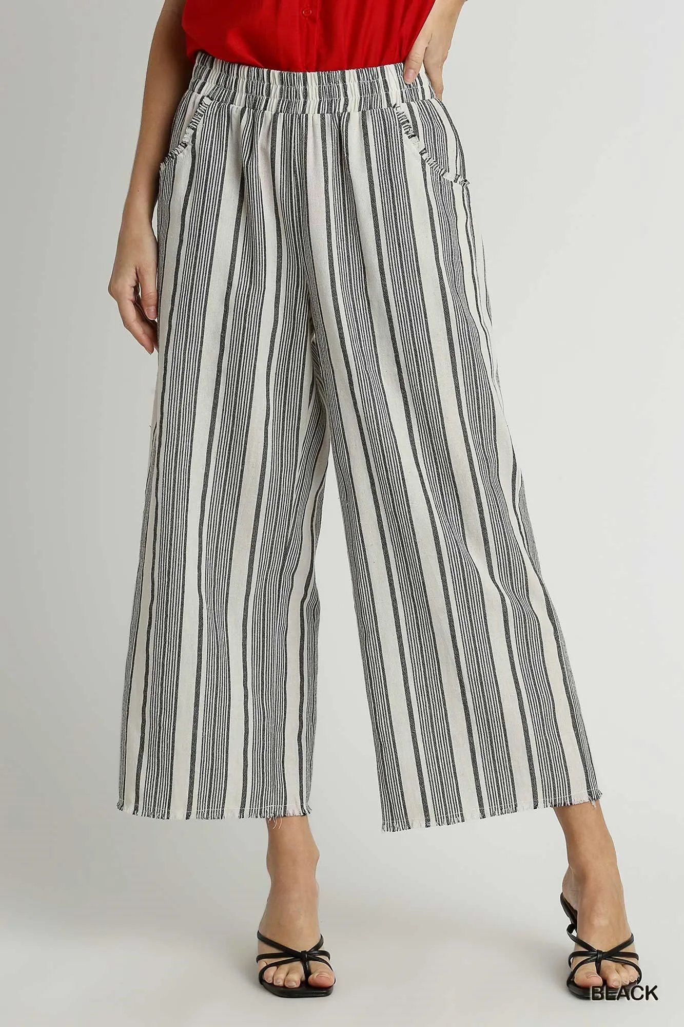 Taylor Stripped Wide Leg Ankle Pants