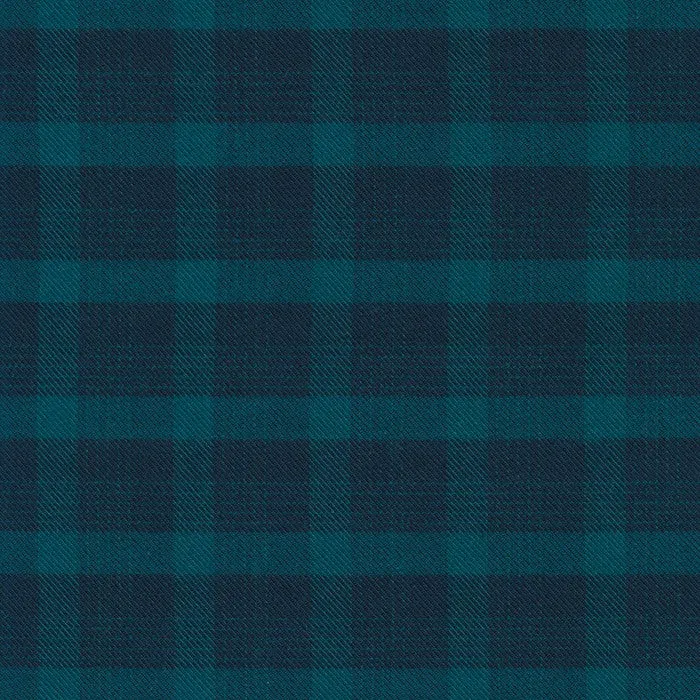 Teal Porto Flannel-Heavy Twill Plaid -- Robert Kaufman