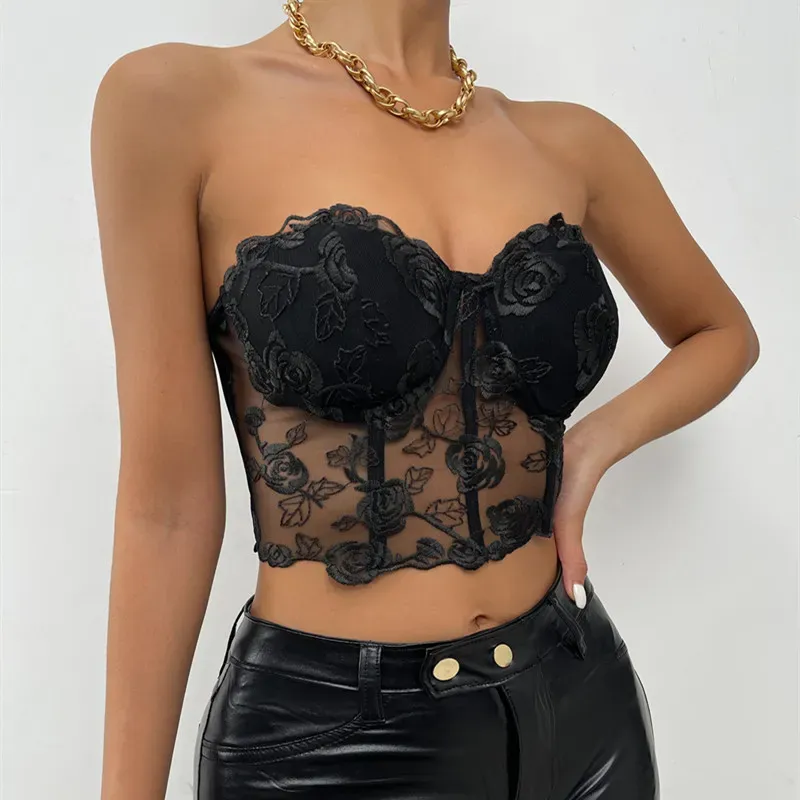 Temptation Tease Lace Bustier Top