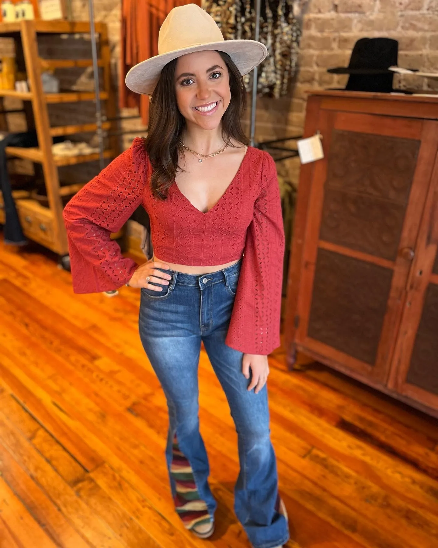 Terracotta Bell Sleeve Top