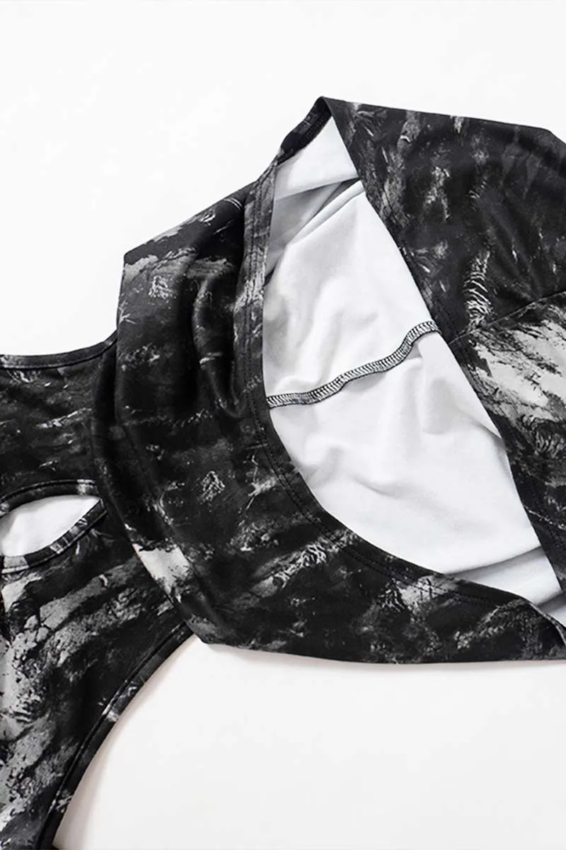 TH681 Off-Shoulder Hood Crop Top