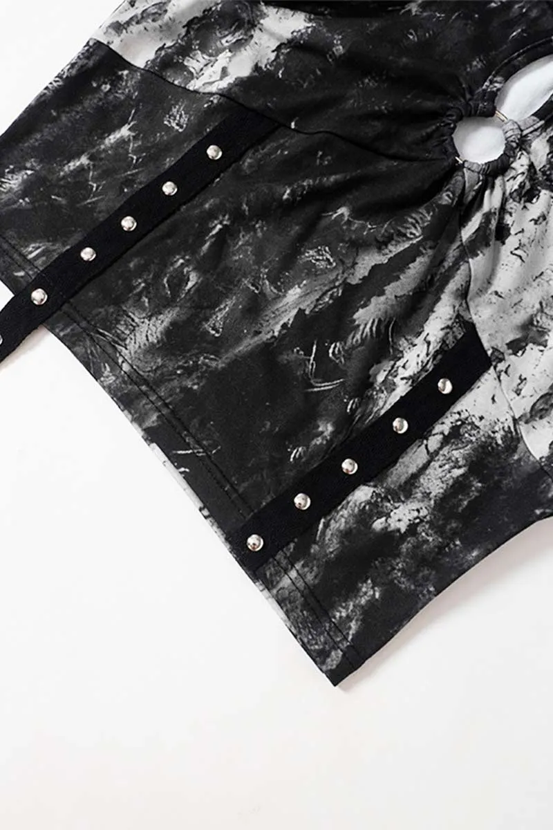 TH681 Off-Shoulder Hood Crop Top