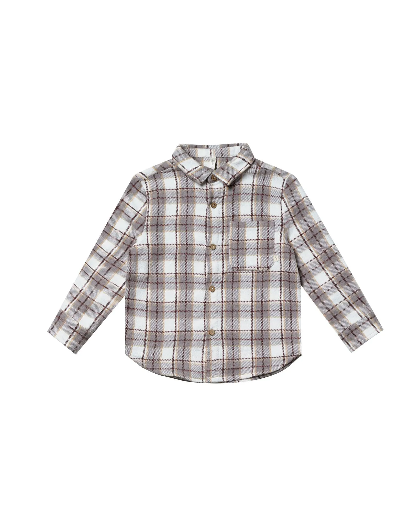 The Collared Long Sleeve Shirt by Rylee   Cru - Blue Flannel - KIDS