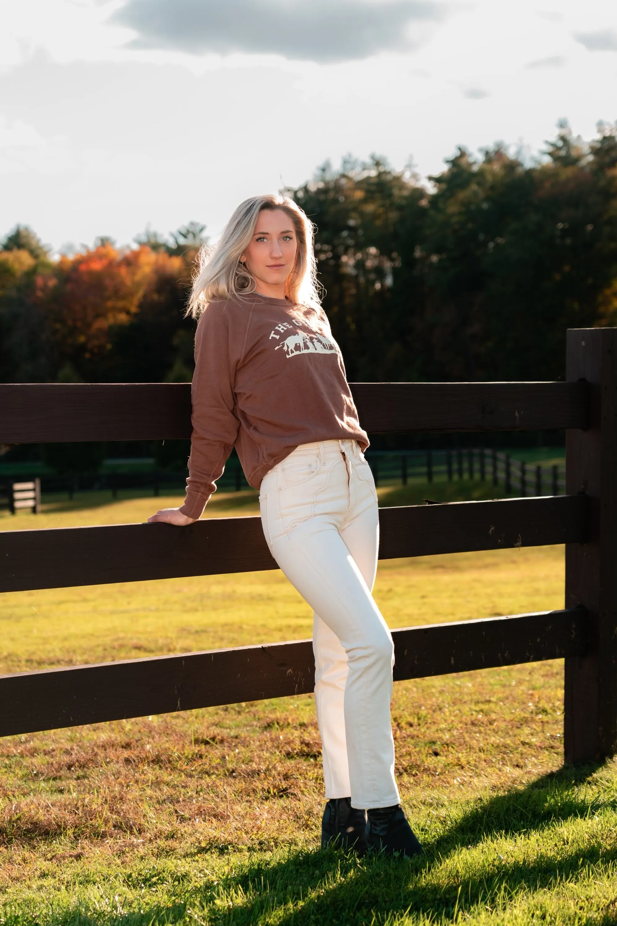 The Great- The College Sweatshirt- Hickory with Gaucho Graphic