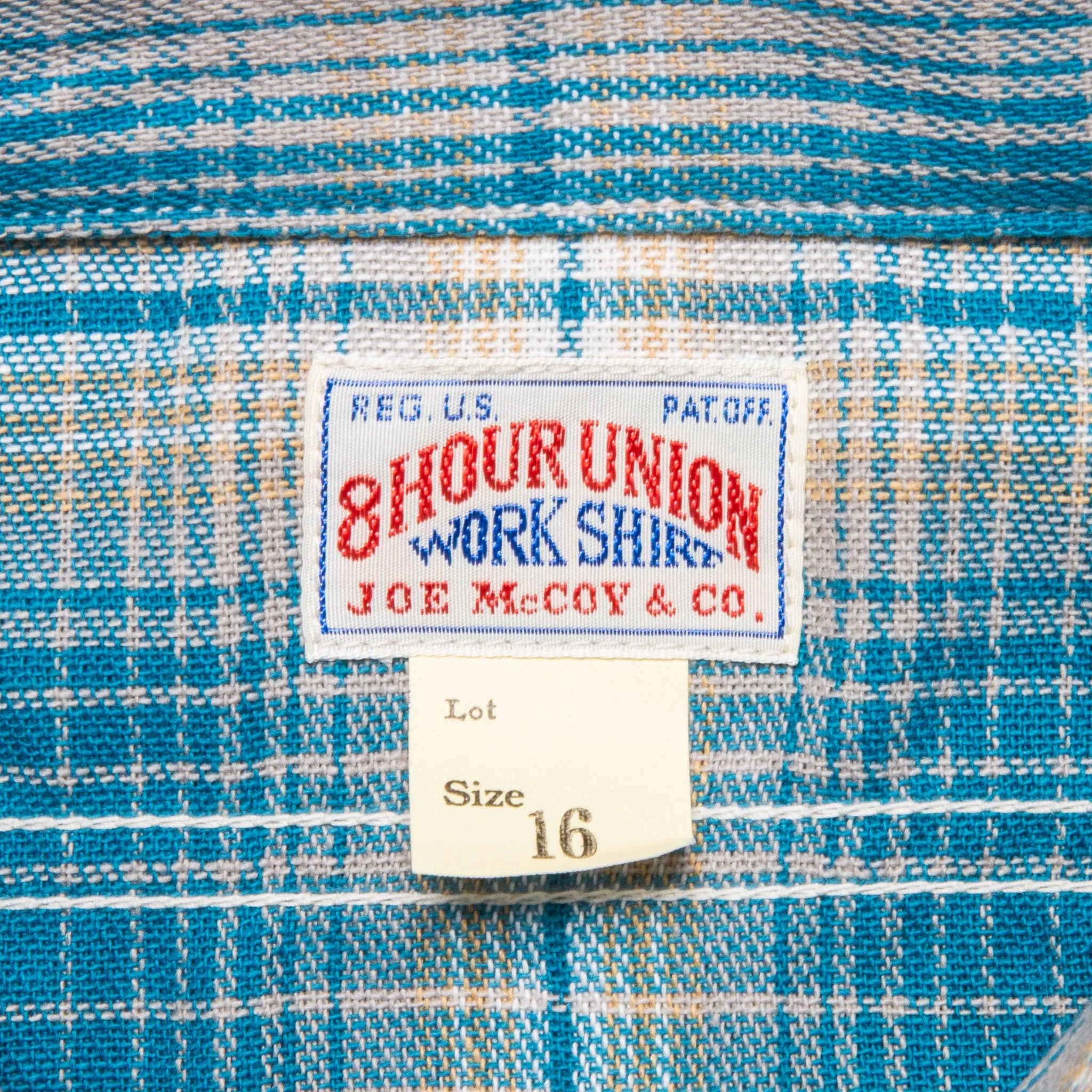 The Real McCoy's 8HU Ombre Check Summer Flannel Shirt Turquoise