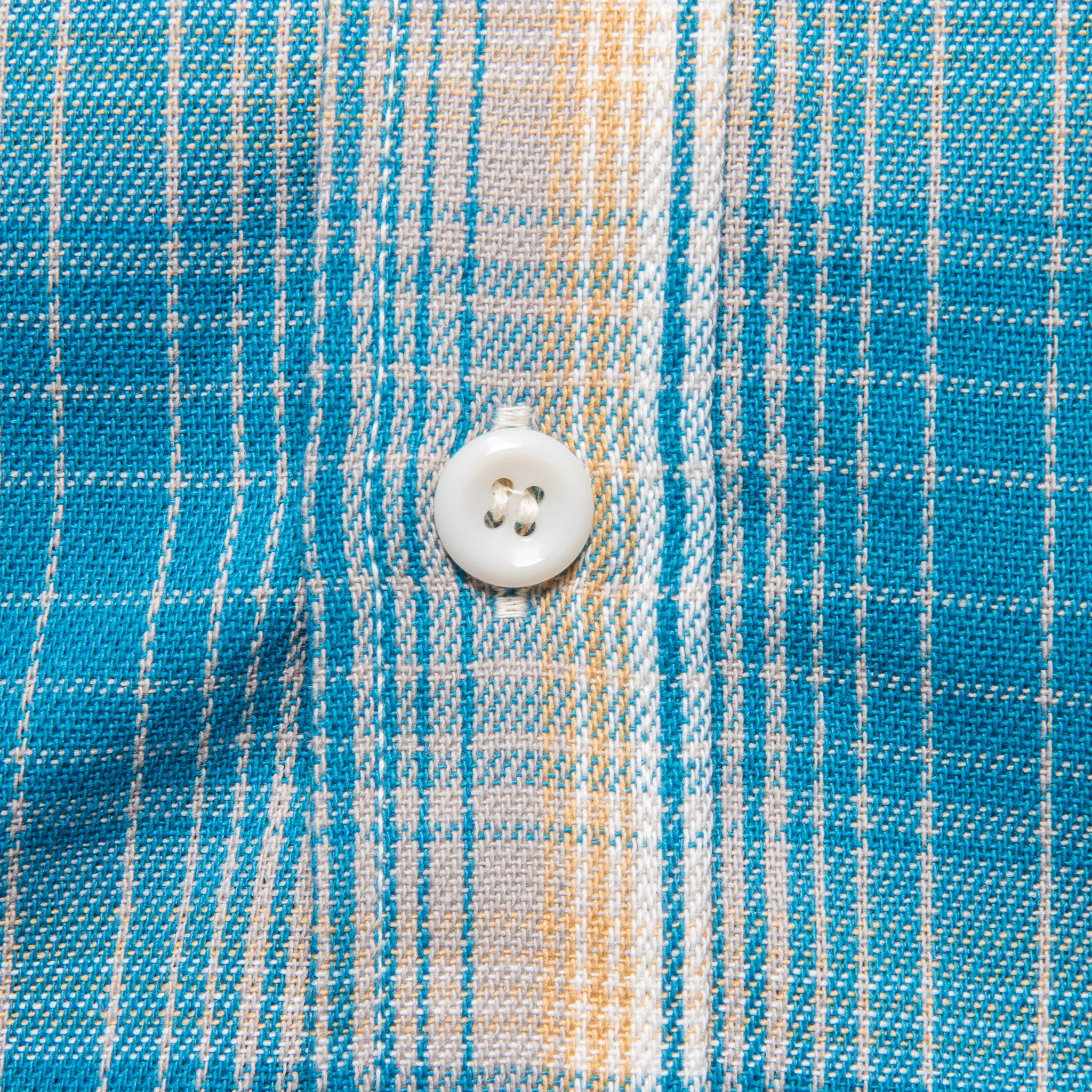 The Real McCoy's 8HU Ombre Check Summer Flannel Shirt Turquoise