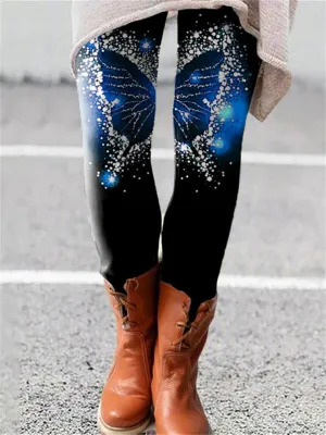 themeisles Women's New Long Printed Leggings 3D Digital Printed Pantyhose Fashion Personalized Printed Stretch Leggings