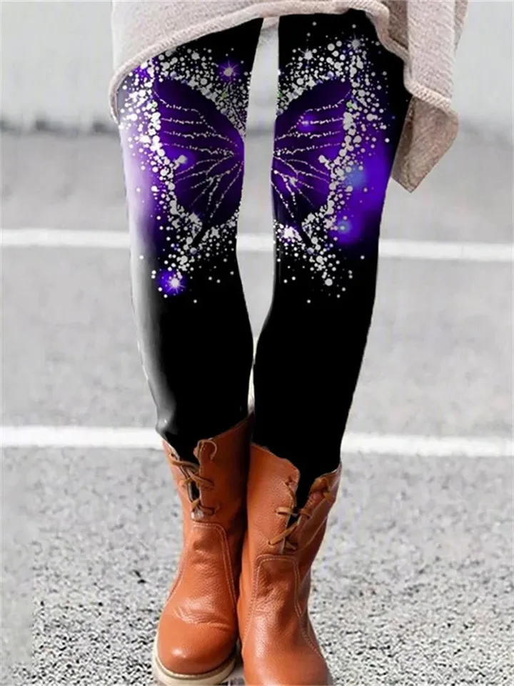 themeisles Women's New Long Printed Leggings 3D Digital Printed Pantyhose Fashion Personalized Printed Stretch Leggings