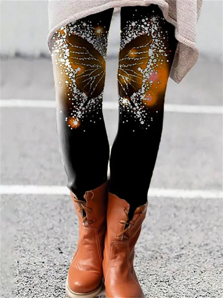 themeisles Women's New Long Printed Leggings 3D Digital Printed Pantyhose Fashion Personalized Printed Stretch Leggings