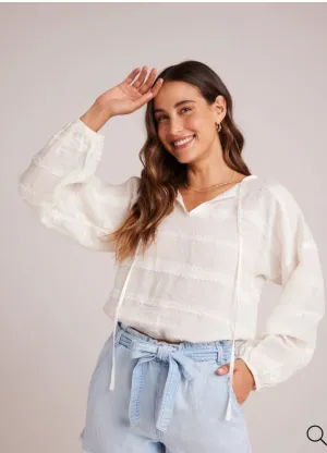 Tie Up Pullover Top - White