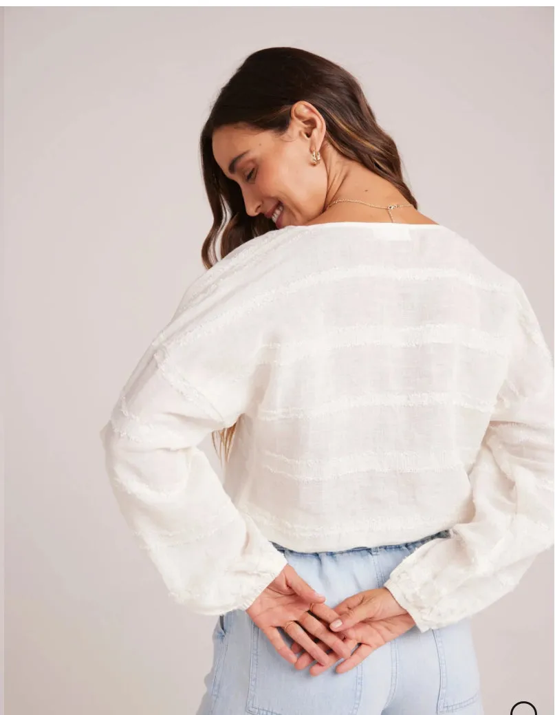 Tie Up Pullover Top - White