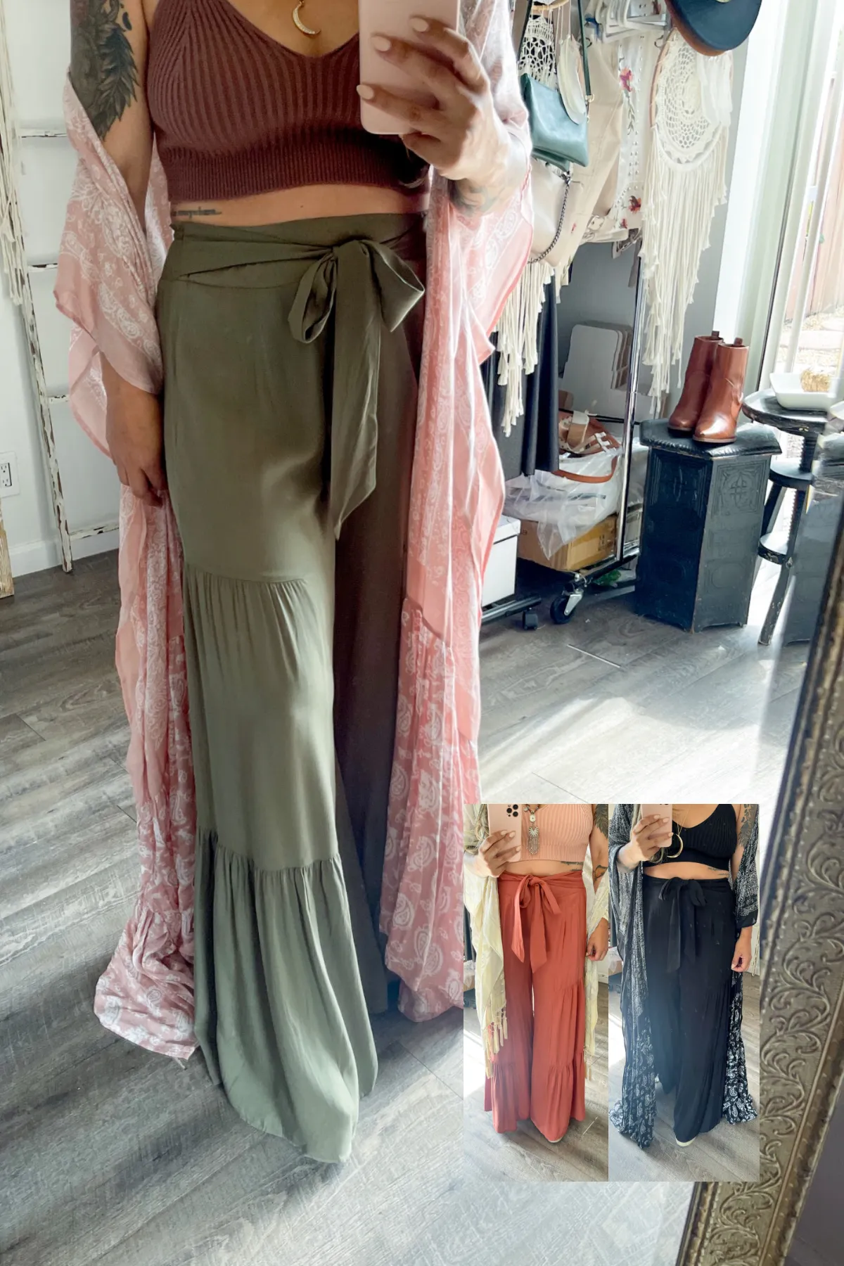 Tiered Wide Leg Pants