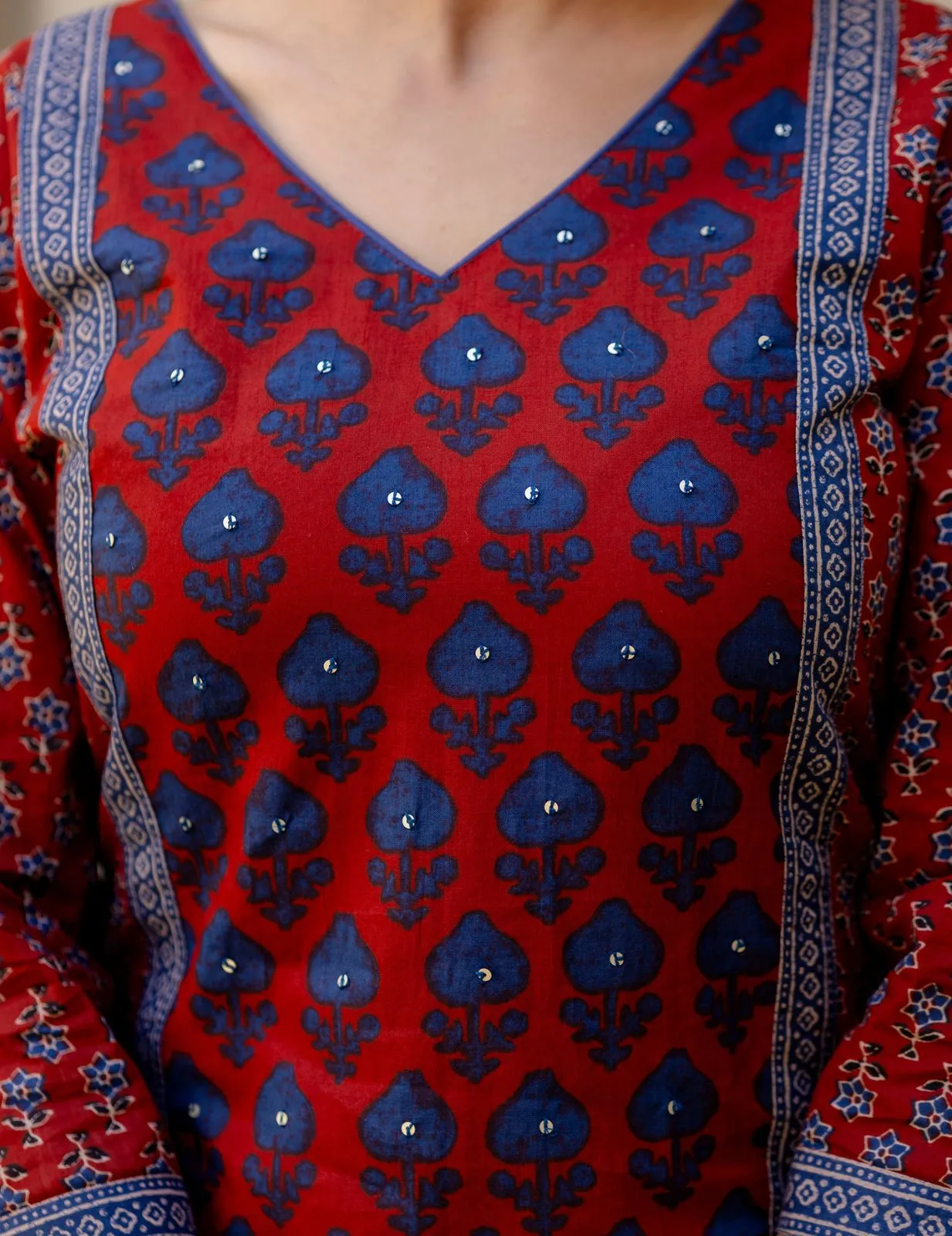 Timeless Red & Blue Kurta Set | Traditional Yet Trendy