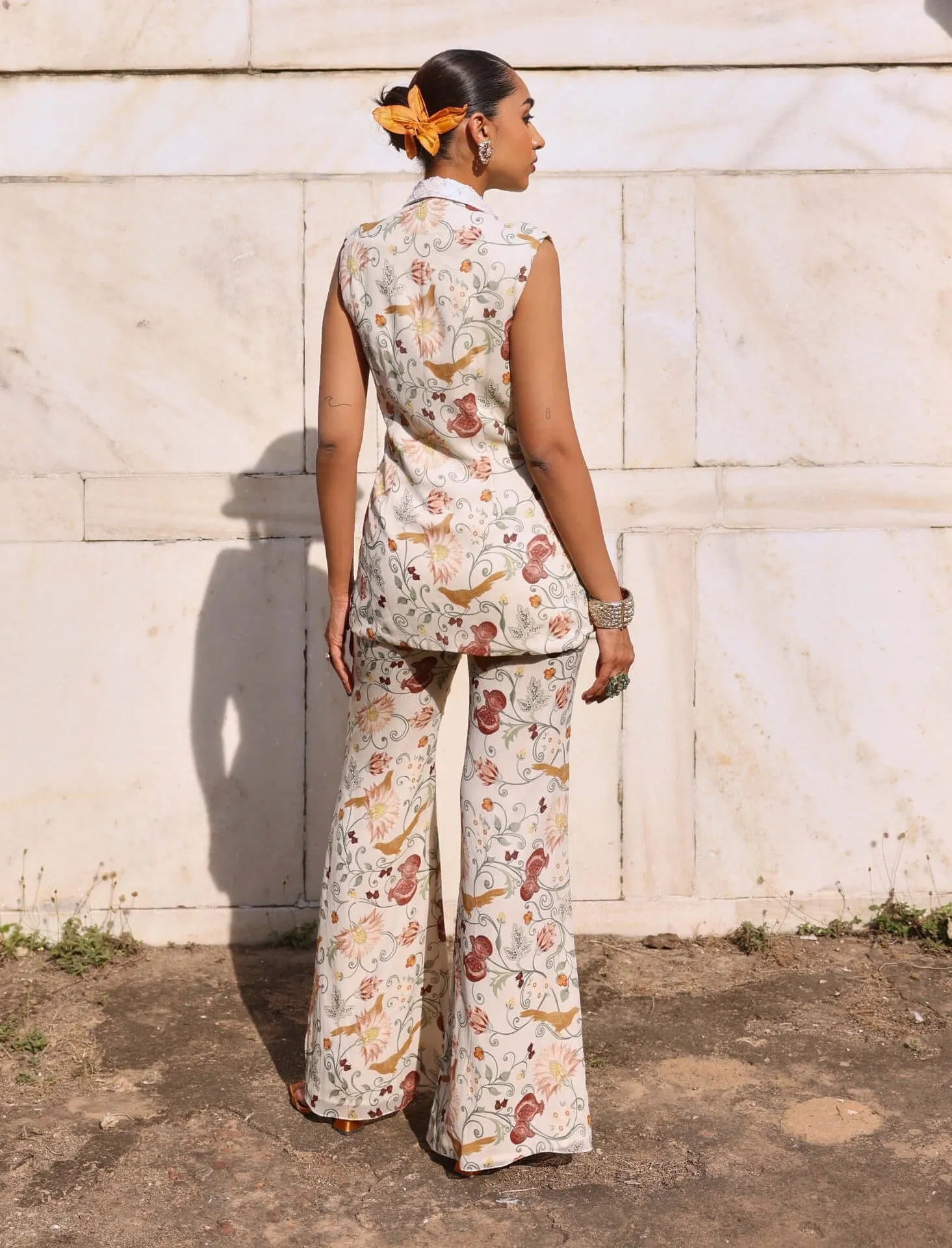 Tishya printed jacket and pant set