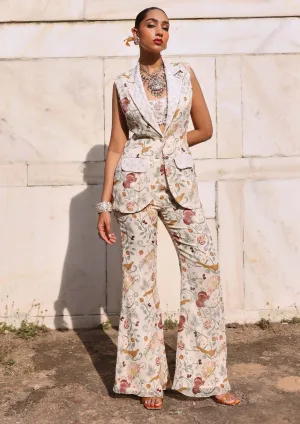 Tishya printed jacket and pant set