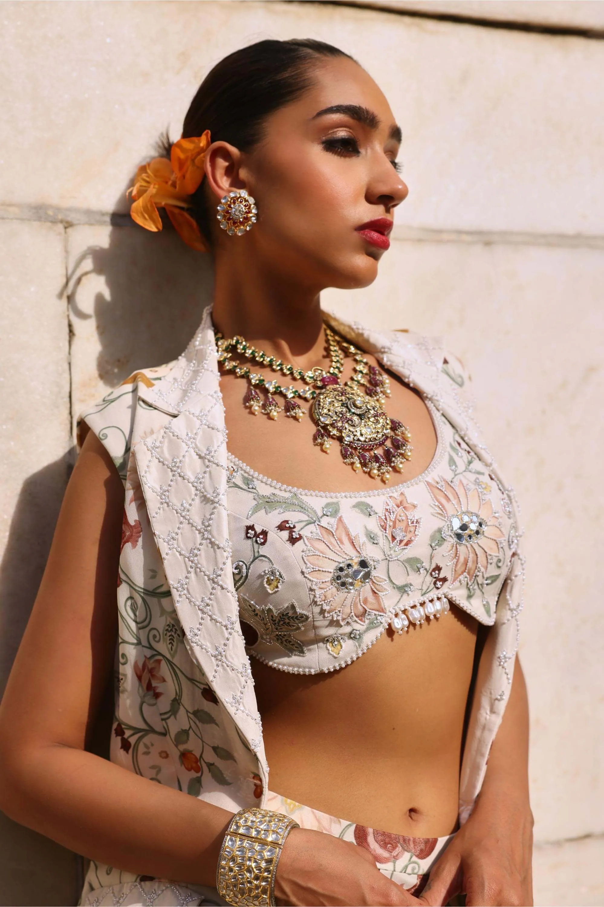 Tishya printed jacket and pant set