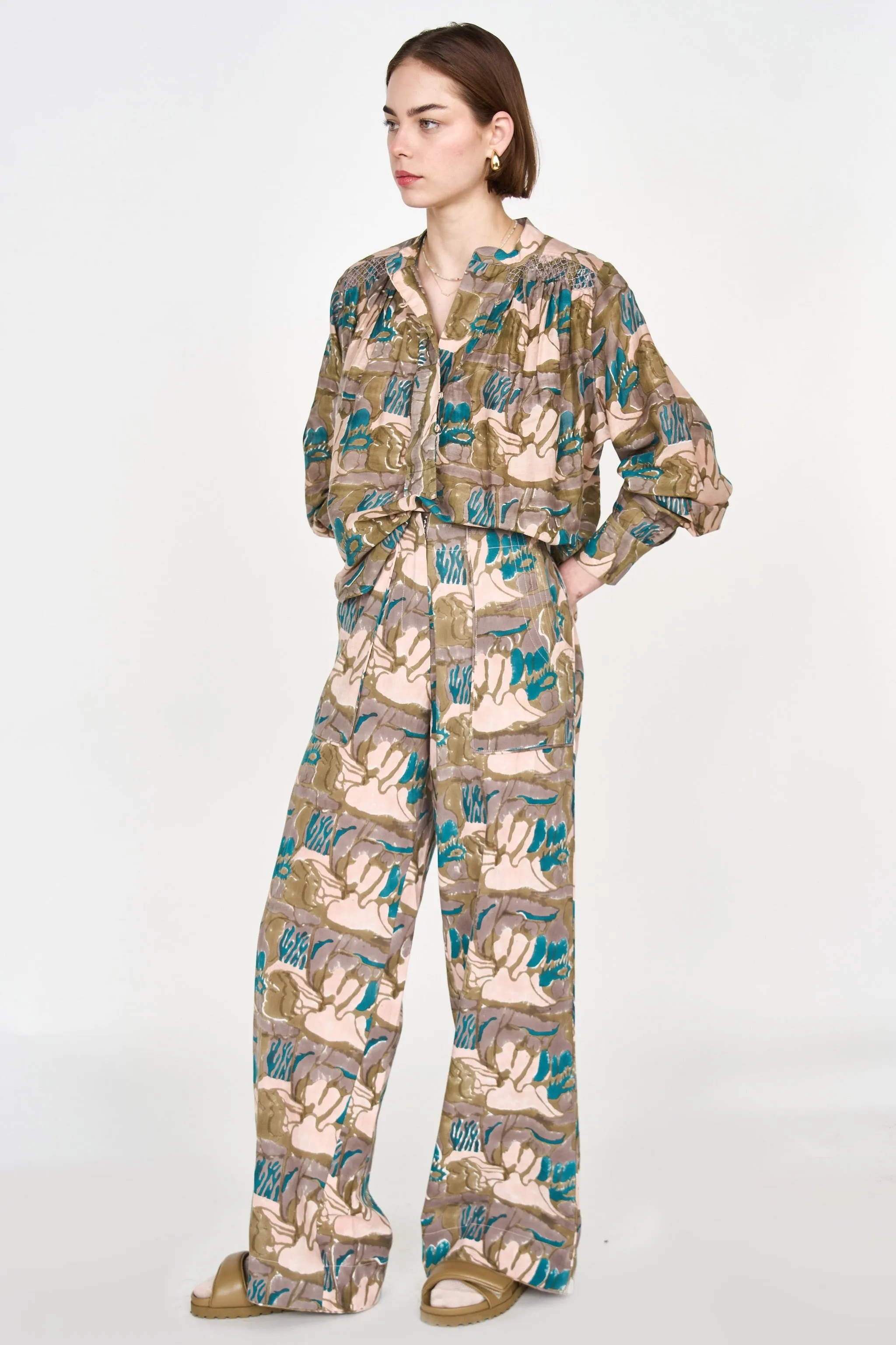 Tivot Pant in Moss Reef Print