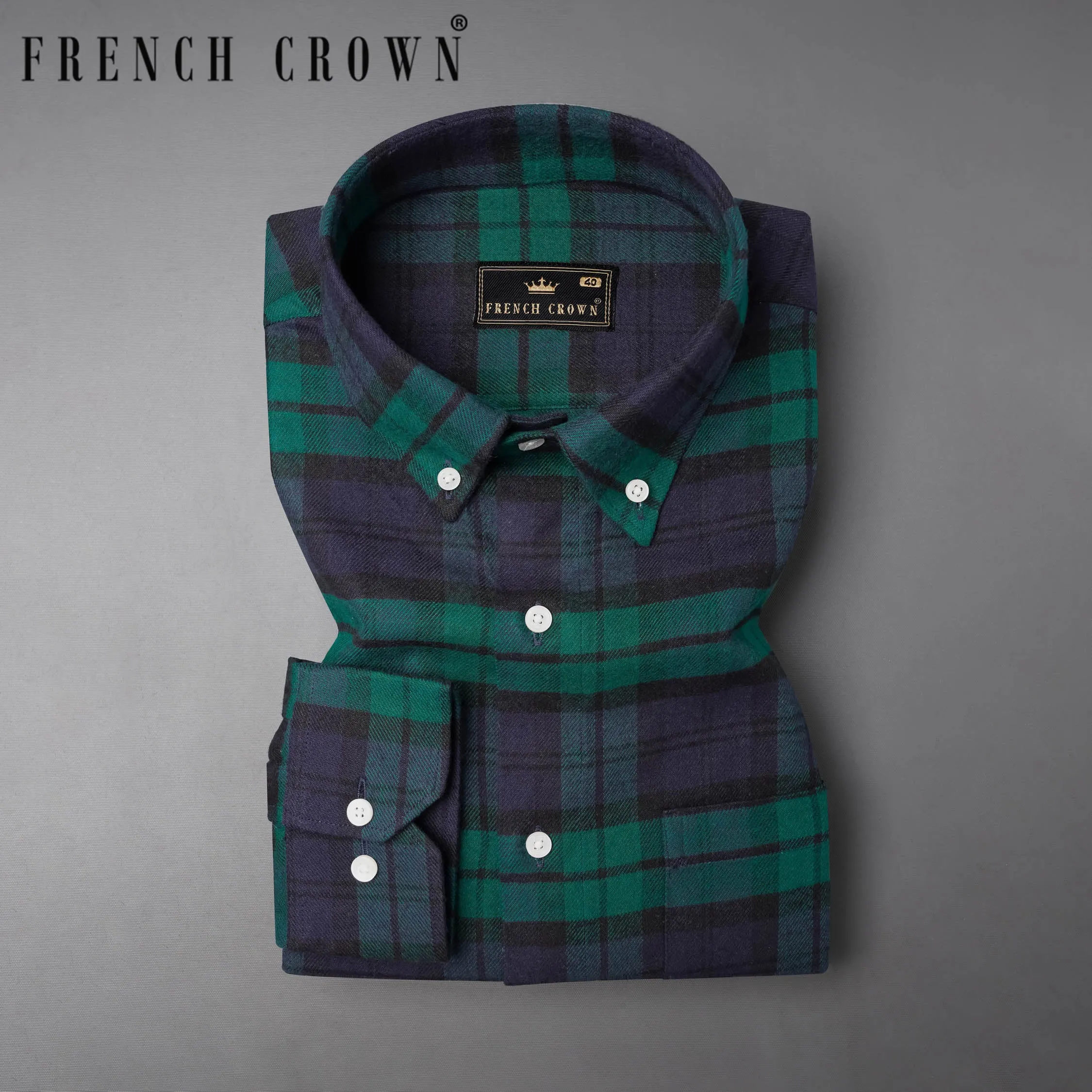 Tolopea with Aqua Deep Green Flannel Shirt